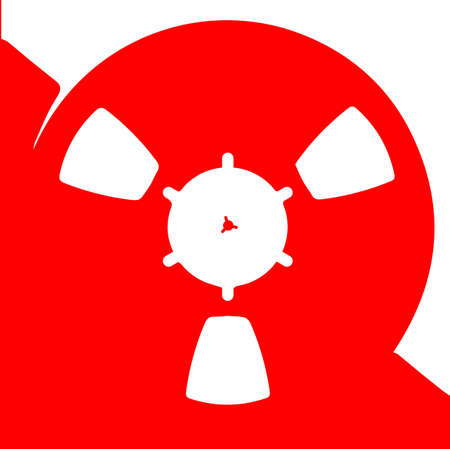 A reel of audi recording tape in red and blackのイラスト素材