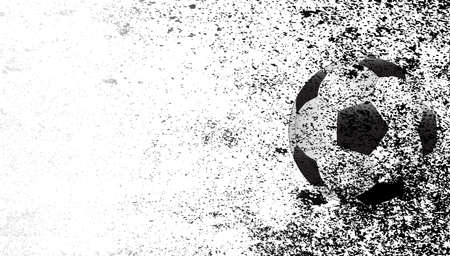 A typical soccer football with a heavy grunge faded backgroundのイラスト素材