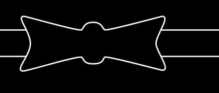 A black bow edged with white over a black background.のイラスト素材