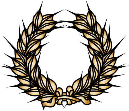 A grown of thorns and wreath over a white backgroundのイラスト素材