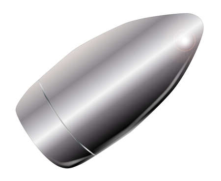 A silver bullet icon on white background, vector illustration.のイラスト素材