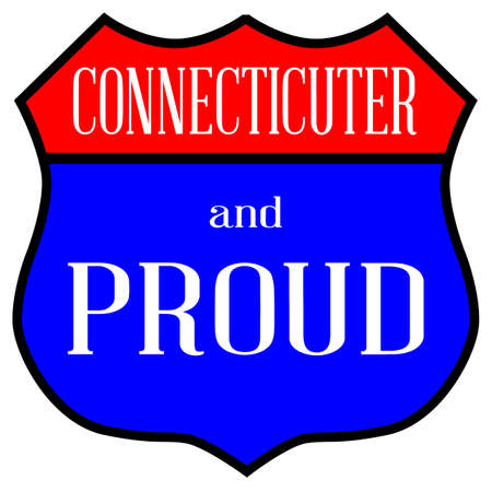 Route style traffic sign with the legend Connecticuter And Proudのイラスト素材