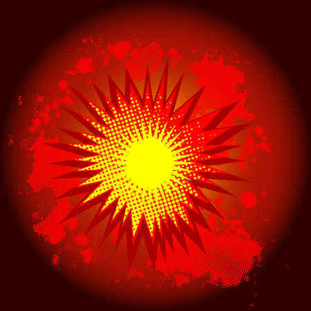 A comic cartoon style loud explosion, vector illustration.のイラスト素材