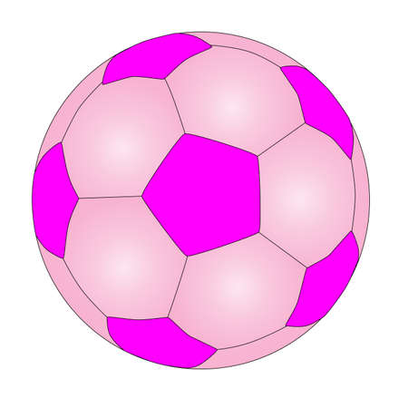 A typical soccer football in pink isolated over a white background.のイラスト素材