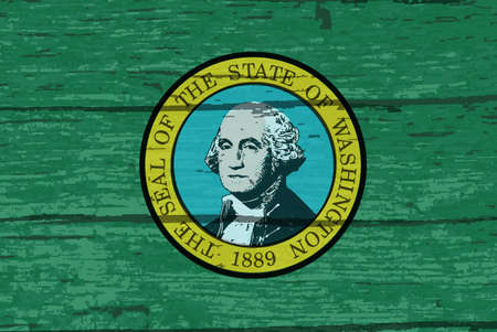 The flag of the USA state of Washingtonの写真素材
