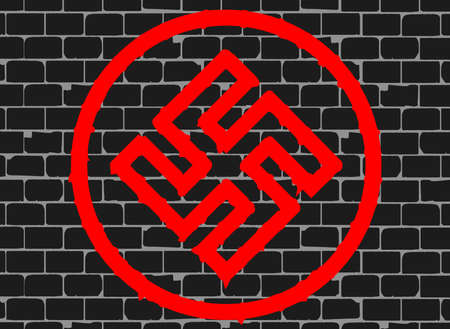 A section of black brick wall as a background to the Graffitiのイラスト素材