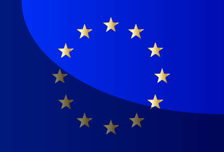 Flag of the European Union with blue background and yellow stars with brexit shadowのイラスト素材