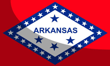 The state flag of the USA state of Arkansas isolated with shadowのイラスト素材