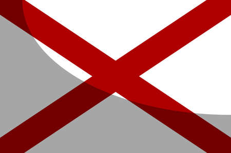 The flag of the United States stae Alabama with shadowのイラスト素材