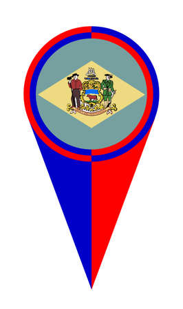 Delaware map pointer pin icon location flag markerのイラスト素材