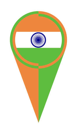 India map pointer pin icon location flag markerのイラスト素材