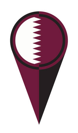 Qatar map pointer pin icon location flag markerのイラスト素材