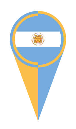 Argentina map pointer pin icon location flag markerのイラスト素材