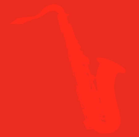 A saxophone silhouette on a red backgroundのイラスト素材