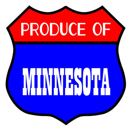 Route 66 style traffic sign with the legend Produce Of Minnesotaのイラスト素材