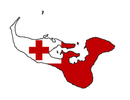 Tonga Black map silhouette outline Isolated Silhouette on a white backgroundのイラスト素材