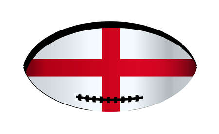 Flag of England inset into a typical rugby ball ovalのイラスト素材