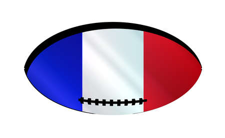Flag of France inset into a typical rugby ball ovalのイラスト素材