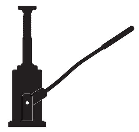 Silhouette of a typical portable bottle hydraulic vehicle trolley jackのイラスト素材