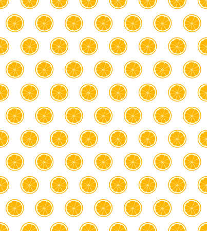 A page of orange slices isolated on a white background and seamless and conectable