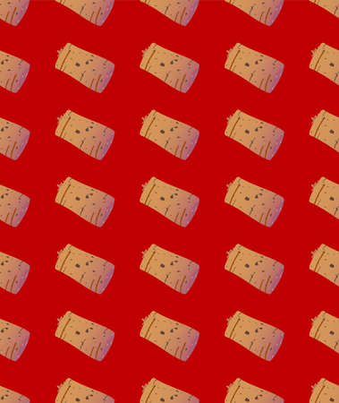 A typical red wine bottle cork as a seamless background pattern