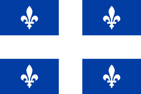 The regional Flag Of Quebec Canada with motif and Union Flagのイラスト素材