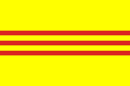 The previos national flag in yellow with red stripes of the state of South Vietnamのイラスト素材