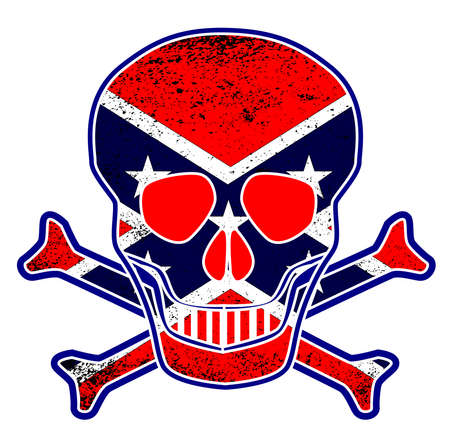 Skull and crossbones with the British United Kingdom flag sign over a white backgroundのイラスト素材