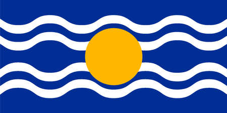 Flag of the West Indies Federation in blue white and orangeのイラスト素材