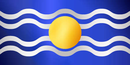 Flag of the West Indies Federation in blue white and orangeのイラスト素材