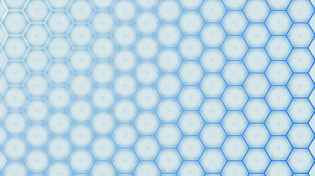 A cold blue honeycomb with a light blue glow gett stronger from left to right