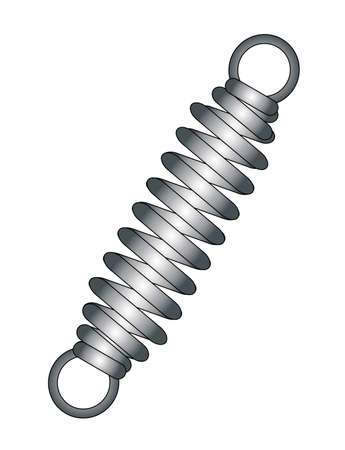 A steel tension spring as found on many pieces of equipment isolated over a white backgroundのイラスト素材