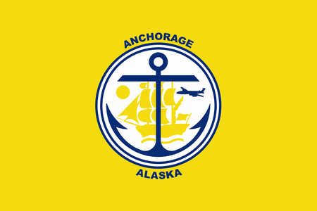 The traditional flag of the Alaska city of Anchorageのイラスト素材