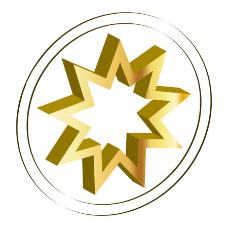 The symbol Bahai Star of Islam set on a white backgroundのイラスト素材