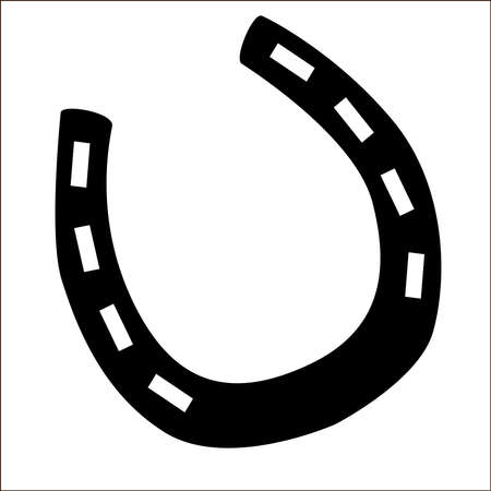 Silhouette of a horshoes set on a white backgroundのイラスト素材