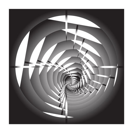 A twisting vortex in black and white as a backgroundのイラスト素材