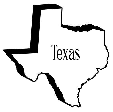 Outline of the state of Texas in 3D isolated on whiteのイラスト素材