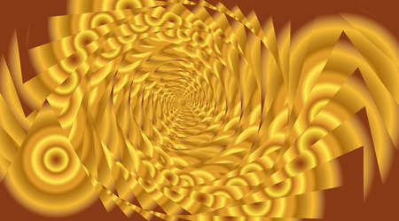 An abstract turning spiral of gold trianglesのイラスト素材