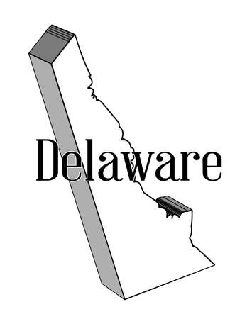 Outline 3 map of the state of Delaware on Awhite Backgroundのイラスト素材