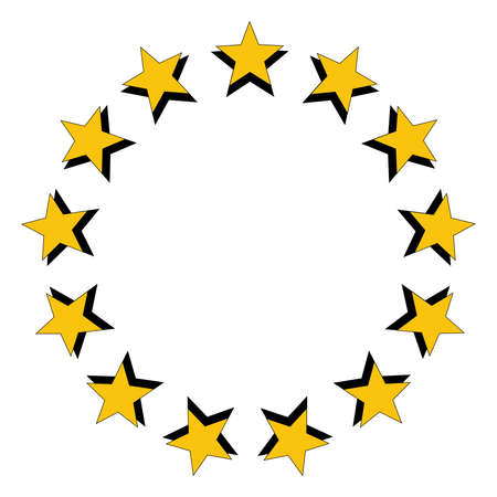 A circle border of bright yellow starsのイラスト素材