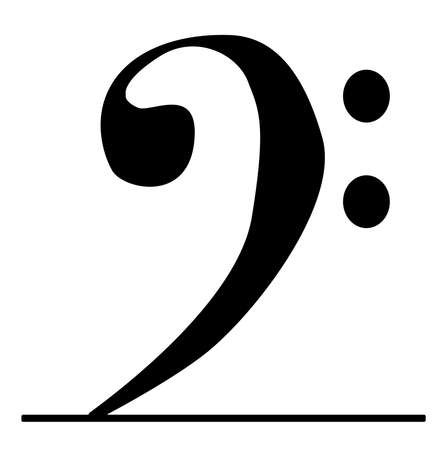 An abstract black bass clef isolated on white.のイラスト素材