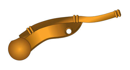 A typical bosuns whistle isolated over a white backgroundのイラスト素材