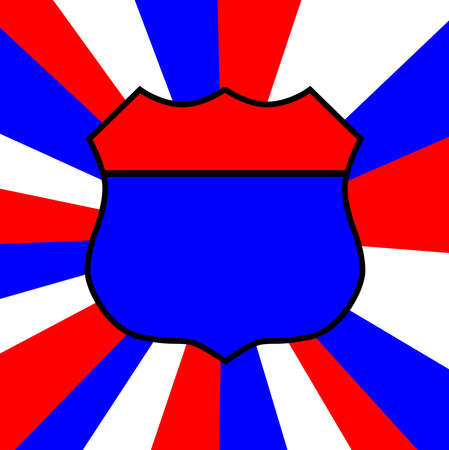 Route 66 style traffic sign with the red white and blue raysのイラスト素材