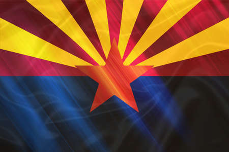 The state flag of the  State of Arizona with grungy lookの写真素材