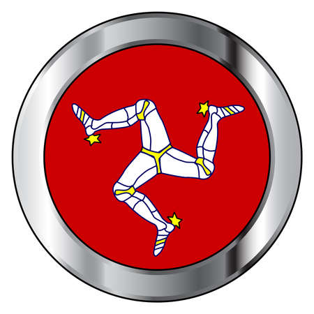 The flag icon of the Isle Of Man set within a circular buttonのイラスト素材