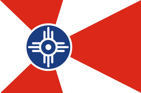 The flag of the city of Wichita Kansas USAのイラスト素材