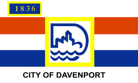 The flag of the city of Davenport Iowa USAのイラスト素材