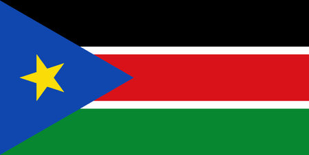 The national flag of the African country South Sudanのイラスト素材