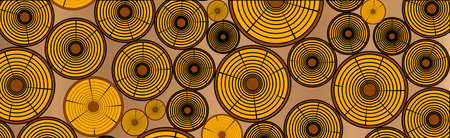 End section of a pile of cut timber abstract as a bannerのイラスト素材