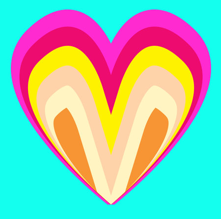 A large layered love heart background with a pale backgroundのイラスト素材